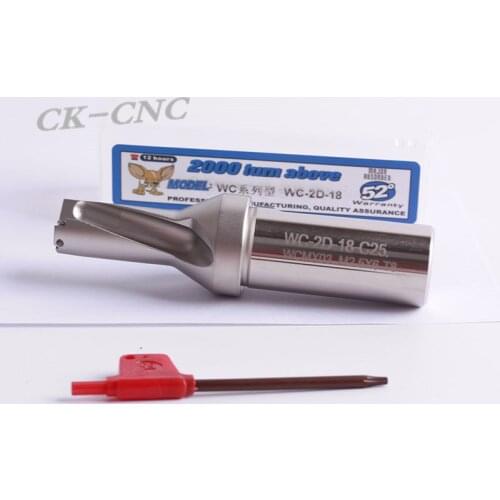 Hight quality WC-2D-18 C25 U drill indexable drill CNC TOOL 18mm-2D Machining length=36mm for WCMX03 0208 insert