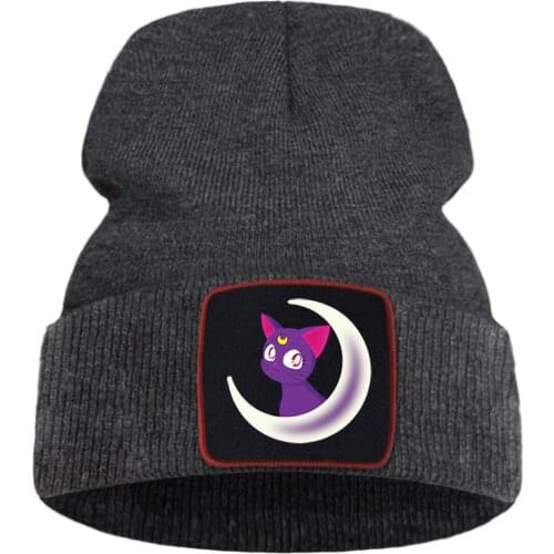 Japan Anime Sailor Moon Knitted Cap Unisex Hot Sale Skullies Hats Casual Soft Ski Sports Beanie Caps Warm Thick Hedging Hat