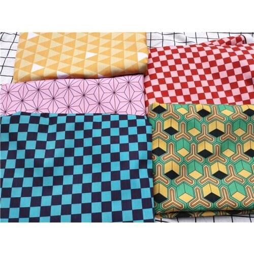 Anime Demon Slayer Cosplay Cartoon Printed Fabric Handmade DIY Shirt Skirt Garment Fabric Sheet Thin Section Polyester Cotton