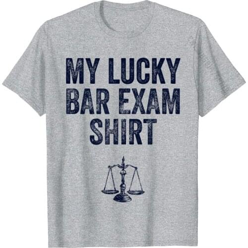 Bar Exam Shirt Funny Law School Graduation Gifts For Him Her T-Shirt Slim Fit Tshirts For Men Cotton Tops Shirt Casual Company