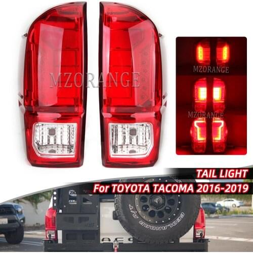 1 Pair LED Car Tail Light For Toyota Tacoma 2016 2017 2018 2019 Rear Turn Signal Warning Stop Lamp Brake Car Assembly