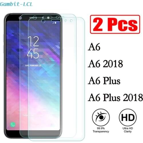 2PCS 9H Tempered Glass For Samsung Galaxy A6 2018 A600 A600FN Screen Protector For Samsung A6+ A6 Plus 2018 A605 A605FN Film