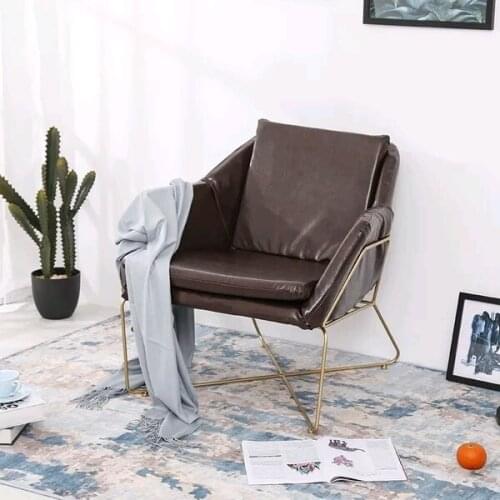 Chinafurniture Nordic leather art simple living room furniture coffee table leisure chair combination single deck lazy sofa