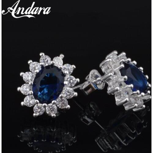 2020 New Style 925 Sterling Silver Earrings Sapphire Earrings Woman Charm Jewelry Wedding Gift