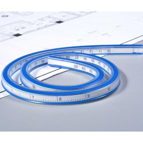 1PC Plastic Flexible Curve Ruler Drafting Drawing Tool Soft Serpentine Ruler Drawing Design School Office Supplies 30cm 40cm
