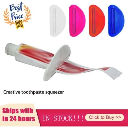 1PC Plastic Tube Squeezing Toothpaste Dispenser Rack Portable Bathroom Toothpaste Squeezing Cosmetics Household Bathroom Gadgets