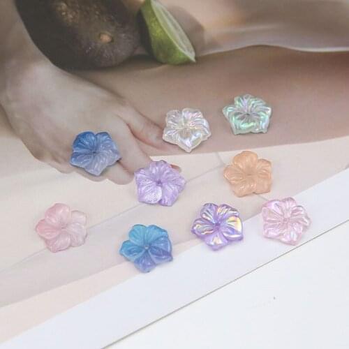 10pcs Hot Sale 2020 Fresh Magic Color Shell Resin Flower Earrings For Women Girls Hair Accessories Hairpin Diy Jewelry Making