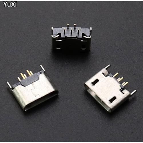 100Pcs Flat Mouth MICRO USB Vertical 5pin 180 Degrees Connector For Mobile phone Mini USB 5pin Jack 5P Direct Plug-in Connector