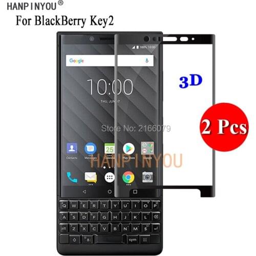 2 Pcs/Lot For BlackBerry Key 2 Two Key2 4.5" 9H Ultra Thin 3D Curved Full Cover Screen Protector Tempered Glass Protective Film