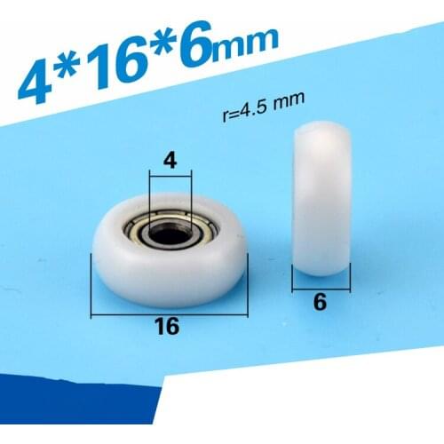 4 * 16 * 6mm POM injection plastic sliding door and door round ball bag plastic pulley bearing container plastic small wheel