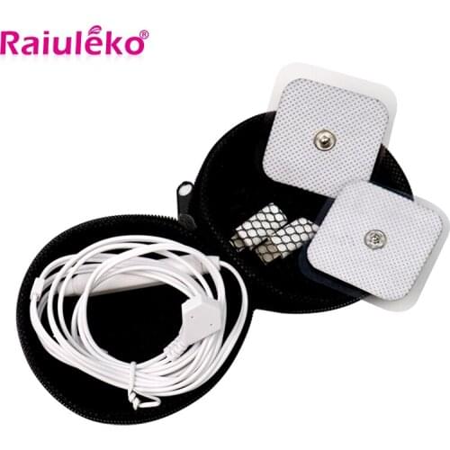 6 Modes Mobile Phone Line Control Body Massager EMS Muscle Stimulator 9 Levels Cervical Physiotherapy Instrument+Electrode Pads