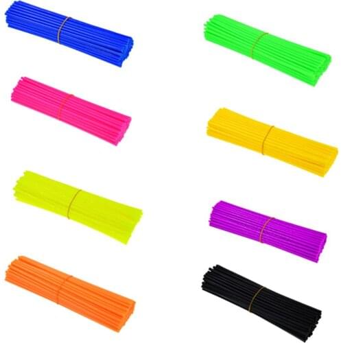 72Pcs Motorcycle Wheel Spoked Protector Wraps Rims Skin Trim Covers Pipe For MX Motocross Dirt Bike Enduro Supermoto