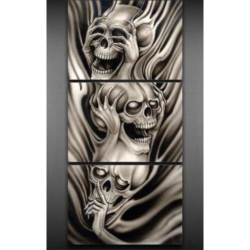 Custom diamond painting Cross Stitch,5d diamond embroidery Skull,full,3d diamond Mosaic pattern,beaded painting,hobby,gift,3 pcs