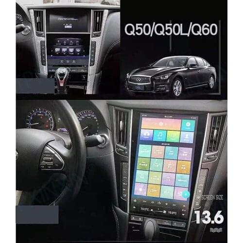 13.6" For Infiniti Q50 Q50L Q60 2014+ Android Car Stereo Car Radio with Screen Tesla Radio Player Car GPS Navigation Head Unit