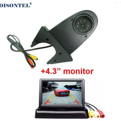 Car Brake Light Rear View Backup Camera For Mercedes Benz Sprinter Volkswagen VW Crafter With 4.3" LCD Monitor