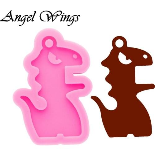 Dinosaur Keychain Silicone Molds DIY Necklace Jewelry Shiny Epoxy Resin Mould Custom Wholesale DY0581