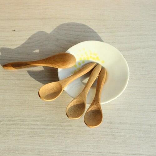 Wooden Jam Spoon Baby Honey Spoon Coffee Spoon Delicate Kitchen Using Condiment Small scoop 9.2*2.0cmTeaspoon