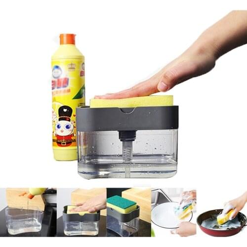 Soap Pump Dispenser Profession Accessories 2-in-1 Supplies Soap Pump Dispenser With Sponge Holder Liquid Dispenser