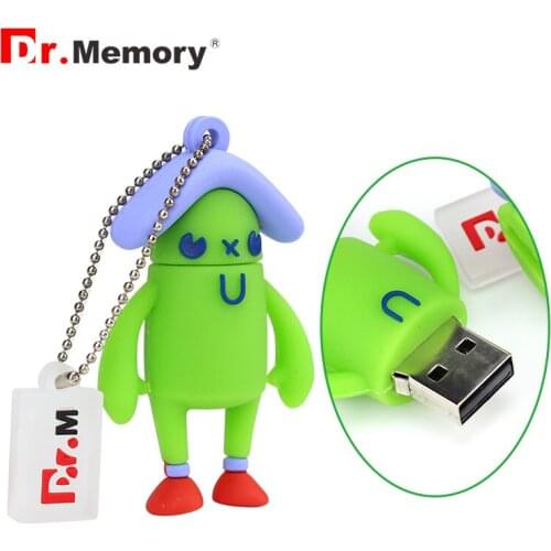 Dr.Memory USB2.0 Flash Drive Cute Green Grass Man USB Stick Disk Pendrive 4GB 8GB 16GB 32GB 64GB 128GB Memory Disk