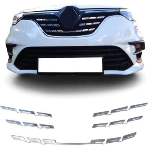 For Renault Megane 4 Sedan Chrome Front Grille 5 Prç. 2016 and Post Stainless Steel Chromium Styling Car Exterior Accessories Modified
