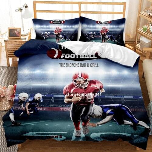 2-3 Piece Sports Rugby Bedding Set Kids Adult Quilt Pillowcase Perfect Boy Home Decoration Single Double King Queen Full Size