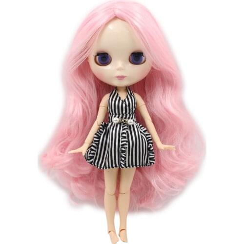 ICY DBS Blyth doll joint body pink soft hair no bangs white skin with big breast 1/6 BJD 30cm girl gift No.1003/1215