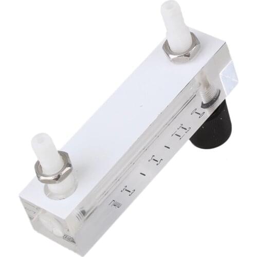 LZQ-6 Oxygen 0-3LPM Adjustable Acrylic Metal Fitting Gas Flowmeter Black White