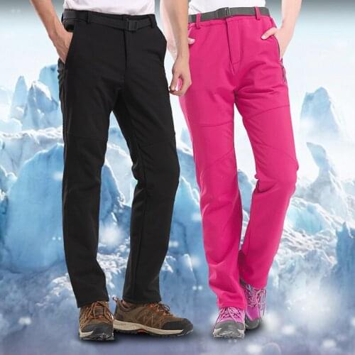 Men And Women Fleece Slim Fit Autumn And Winter Waterproof And Windproof Soft Shell Mountaineering Snowboarding Pants