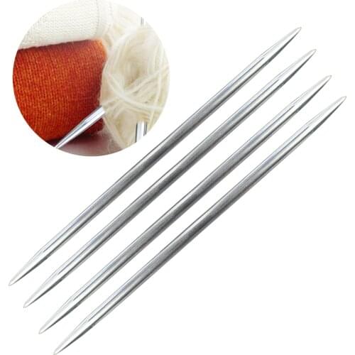 4pcs Double Point Stainless Steel Knitting Needles Set for DIY Handmade Socks Gloves Sweaters Scarf Size 9