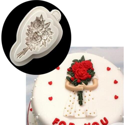 New Bouquet Modeling Liquid Pattern Silicone Mold Chocolate Cake Mold Baking Non-stick and Heat-resistant Kitchen Handmade Tools