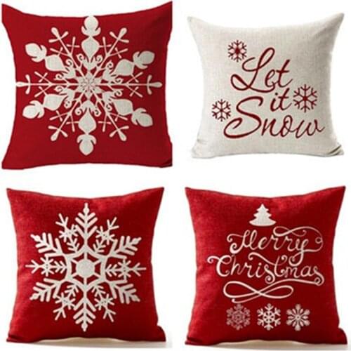 2020 New Hot Fashion Christmas Cushion Cover Sofa Pillowcase Holiday Decorative Pillow Covers Linen Pillowcase 45x45CM