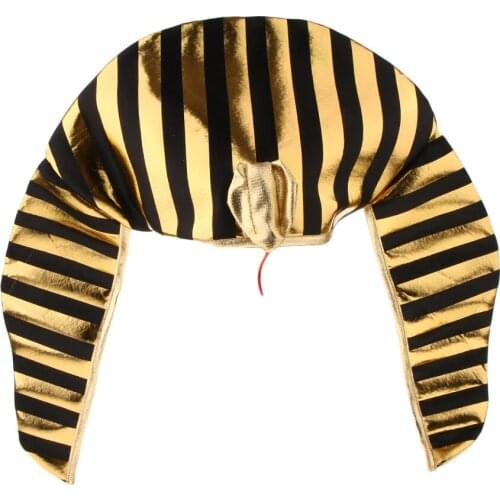 Novelty Golden Black Egypt Egyptian Pharaoh King Hat Vintage Headpiece Fancy Dress Cosplay Prop Party Dress Up Accessories