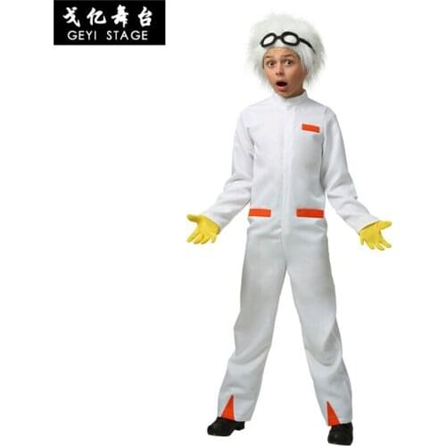 New Back To The Future Dr. Emmett Brown cosplay Costume for kid boy halloween Role Playing Party Fancy Suit costumes for adult