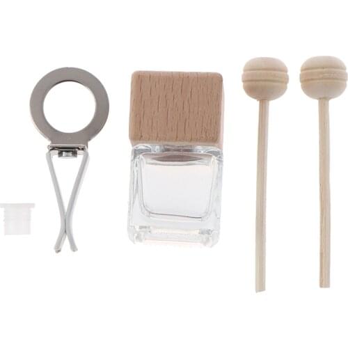 8ML Air Freshener Car Perfume Clip Fragrance Empty Glass Bottle For Essential Oils Diffuser Vent Outlet Ornament