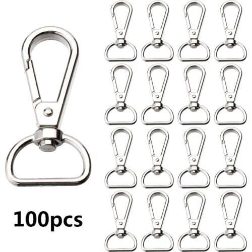PARETO 100Pcs 51mm Swivel Trigger Clips Snap Hooks Lobster Clasp for Keychain Bag DIY Craft Key Buckle