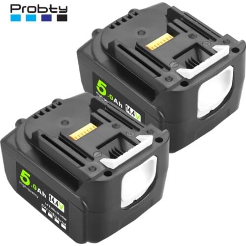 2 x 14.4V 5.0Ah Rechargeable Li-ion Battery For Makita 14V Power Tools 5000mAh Batteries BL1460 BL1430 1415 194066-1