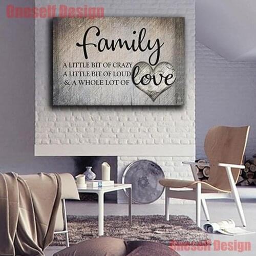 Popular diamond painting full family home 5d diamond embroidery full set family 5d diamond mosaic decoration home wall sticker