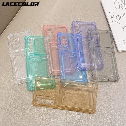 Card Holder Pouch Wallet Case For Huawei P30 Pro P40 P50 Mate 30 40 Coque Nova 7 8 5 6 Clear Transparent Shockproof Funda Cover