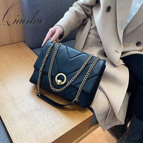 Qiaoduo Small Chain PU Leather Crossbody Bags for Women 2021 Winter Branded Handbags Trend Lady Designer Womens Luxury Hand Bag