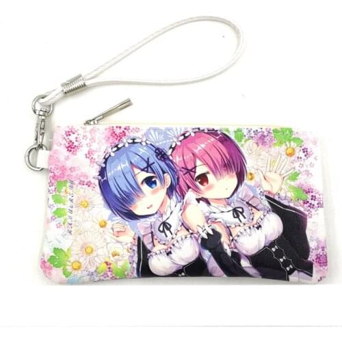 Re:Life in a different world from zero Colorful Anime Long Wallet Rem and Ram Womens Coin Purse with Zip