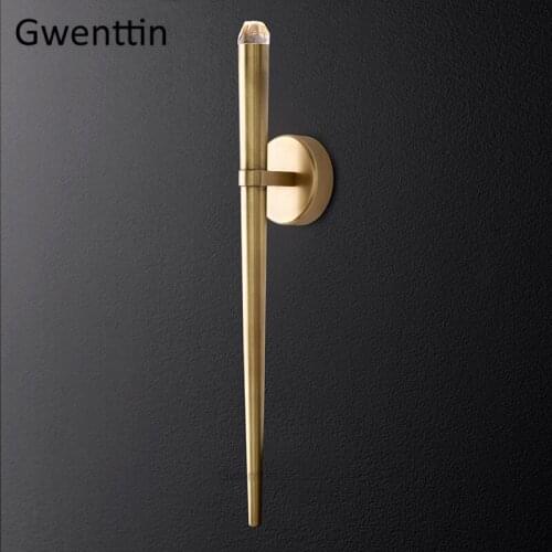 Luxury Gold Wall Lamps Led Copper Sconces Mirror Lights Modern Wall Lights for Bathroom Bedroom Stair Lamp Home Industrial Decor