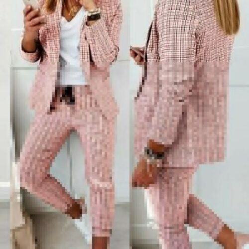 SLACTION Women's Trouser Suits In A Cage