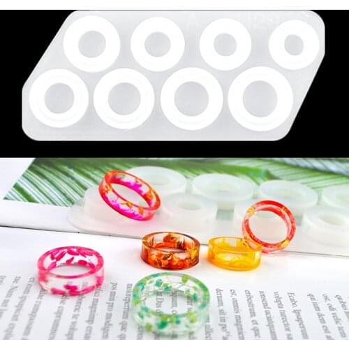 Mixed Size Ring Resina Epoxi Transparente Silicone Mold Flat Rings Moldes De Silicona Epoksi Silikon Kalip For Jewelry Making