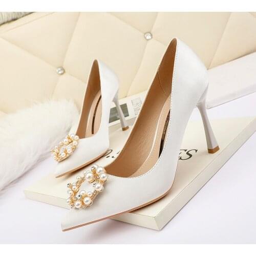 BIGTREE shoes sexy high heels crystal shoes Pointed Top extreme high heels stiletto Flock dress shoes women rhinestone Pumps