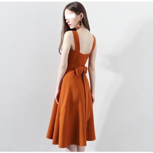 Sling Evening Dress Elegant Female Temperament Long Belt Dress Birthday Party Thin Bridesmaid A Line Mini Skirts