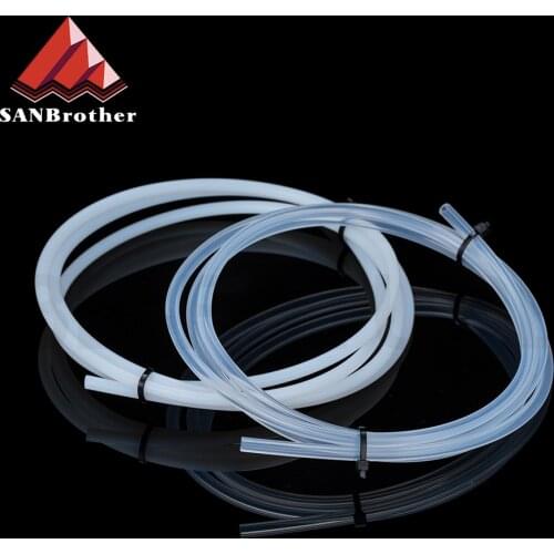 1M PTFE Tube Clear PiPe J-head hotend RepRap Rostock Bowden Extruder Throat For filament 1.75/3.0mm ID 2mm 3mm OD 4mm