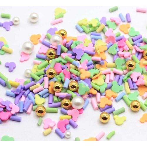50g/200g Polymer Assorted of Mixed Polymer Clay Confetti Glitter Sprinkles No Hole Beads Home Decor Toppings Filler Craft