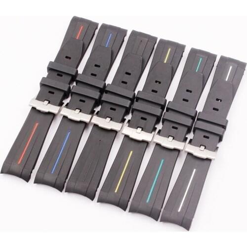 Watch accessories Applicable for Rolex rubber strap GMT green black water ghost pin buckle silicone strap 20mm21mm
