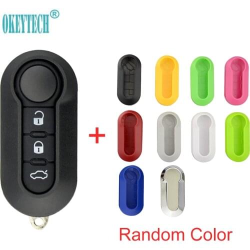 OkeyTech 3 Button Remote Key Shell SIP22 Blade For Fiat 500 Punto Ducato Stilo Panda with Colorful Replacement Case Cover
