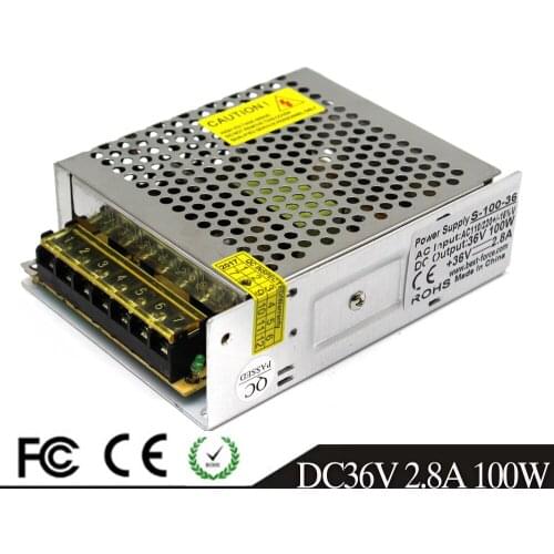 Single Output DC Power Supply Switching 36V 2.8A 100W Driver Transformer 220V 110V AC-DC Power Supplies for CNC CCTV 3D Printer